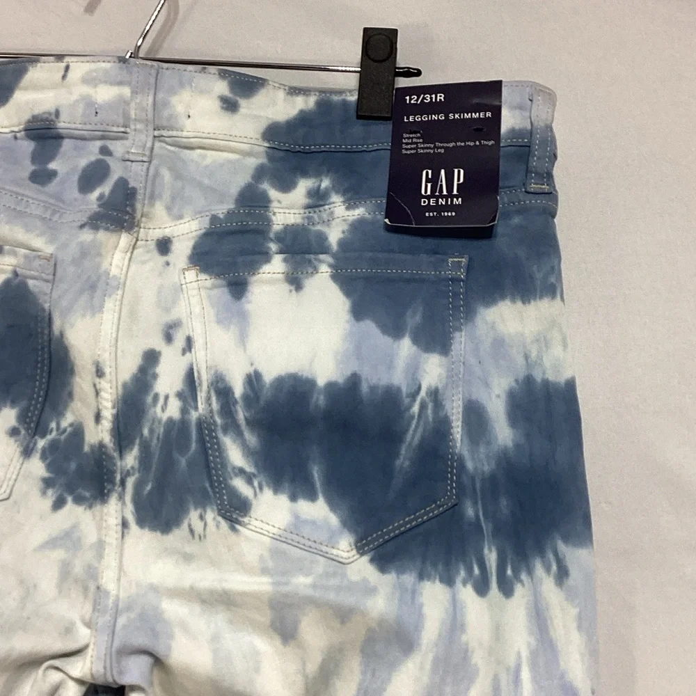 NWT GAP 12/31 Legging Skimmer Tie-Dye Denim - Picture 6 of 13
